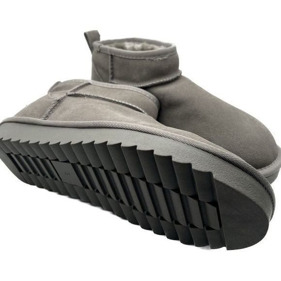 CUSHIONAIRE Women's cozy genuine suede pull on boot +Memory Foam 9 Grey - Picture 3 of 5